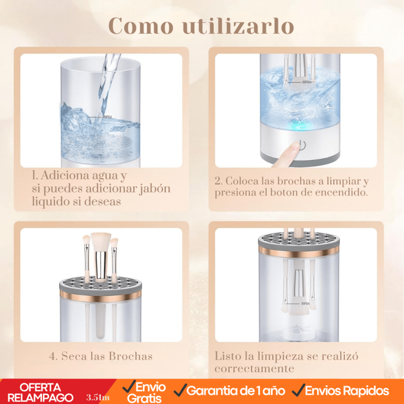 Limpiador Eléctrico de Brochas de Maquillaje – Limpieza Rápida y Profunda - Tiendu Honduras