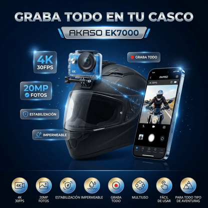 AKASO EK7000 – Cámara de Acción 4K Sumergible - Inversiones Alkosto