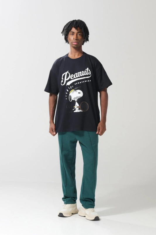 Camiseta oversize azul intensa de Snoopy manga corta - Tiendu Honduras