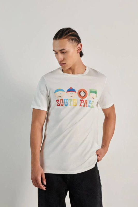 Camiseta unicolor con diseño de South Park y manga corta - Tiendu Honduras