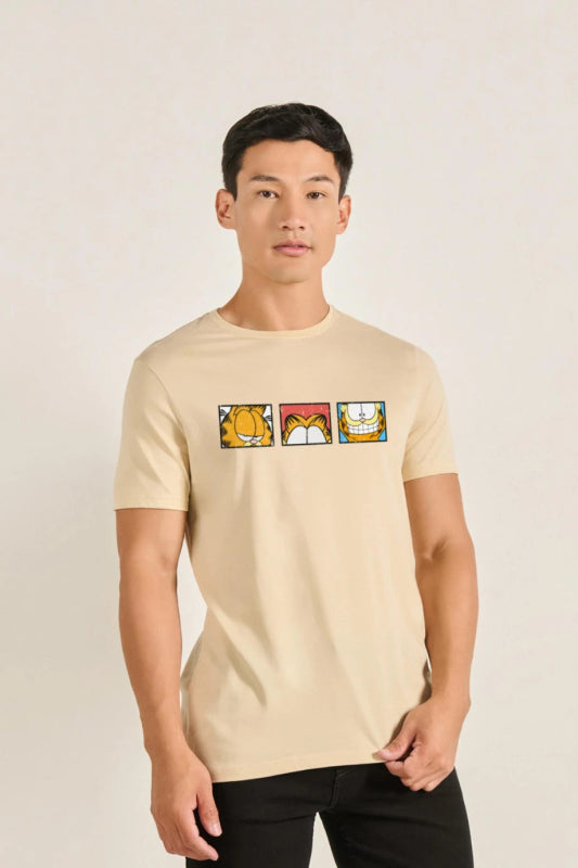 Camiseta unicolor de Garfield con cuello redondo - Tiendu Honduras