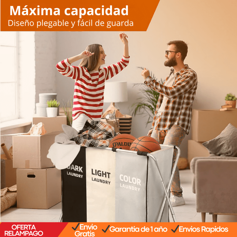 Cesto Plegable MaxLaundry™ – Organizador de Ropa Sucia con Estructura Reforzada - Tiendu Honduras