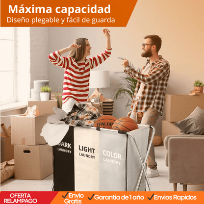 Cesto Plegable MaxLaundry™ – Organizador de Ropa Sucia con Estructura Reforzada - Tiendu Honduras
