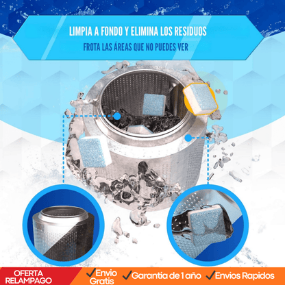 CleanWash™ – Pastillas Descalcificadoras y Limpiadoras para Lavadora (Pack de 12 unidades) - Tiendu Honduras