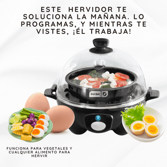 Dash EggCooker™ – Hervidor Eléctrico Inteligente para Huevos Perfectos y Verduras Saludables - Tiendu Honduras