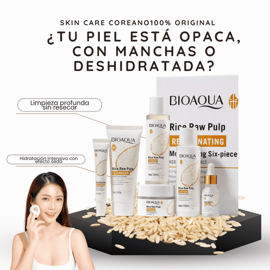 GlowRice™ – Kit Facial Coreano de Arroz BIOAQUA(6 pasos completos) 100% ORIGINAL GARANTIA EXTENDIDA - Tiendu Honduras