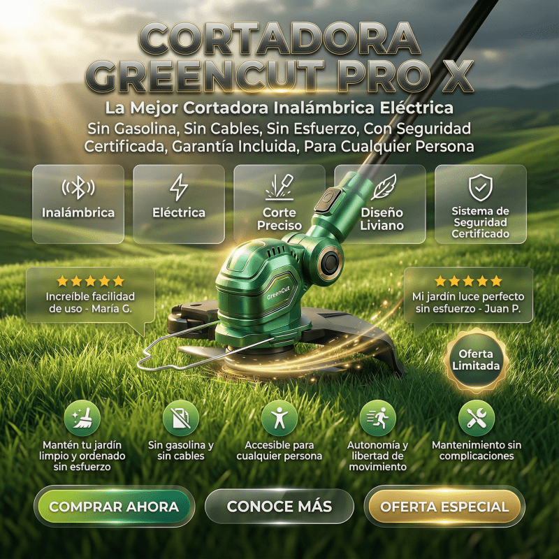 GreenCut Pro™ – Cortadora Eléctrica de Césped Inalámbrica Certificada +2 BATERIAS ALTA DURACIÓN 🛡️ Garantía Incluida · Seguridad Certificada - Inversiones Alkosto