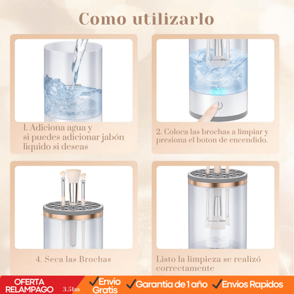 Limpiador Eléctrico de Brochas de Maquillaje – Limpieza Rápida y Profunda - Tiendu Honduras