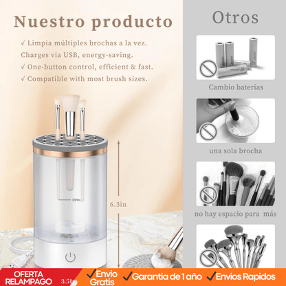 Limpiador Eléctrico de Brochas de Maquillaje – Limpieza Rápida y Profunda - Tiendu Honduras