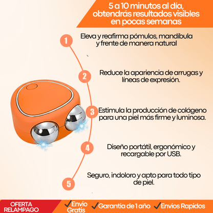 LumiLift™ Masajeador Facial de Microcorriente – Efecto Lifting Instantáneo + GARANTIA 1 AÑO - Tiendu Honduras