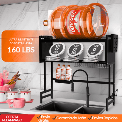 🧼 MaxDry™ – Organizador Escurridor de Platos Mediano + Bandeja Antigoteo Garantía Extendida - Tiendu Honduras