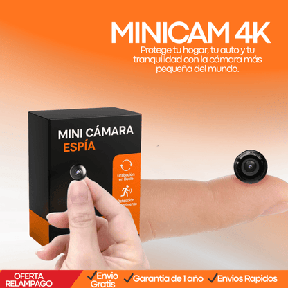 MINICAM 4K™ – Mini Cámara WiFi de Seguridad 4K Portátil e Inalámbrica + Garantía Extendida - Tiendu Honduras