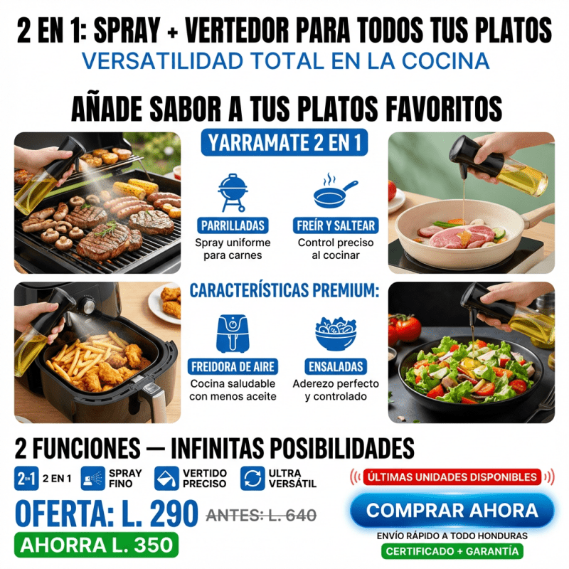 OilSpray Pro – Pulverizador Premium para Aceite y Cocina AMAZON CON GARANTIA Y CERTIFICACION - Inversiones Alkosto