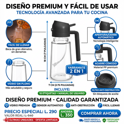 OilSpray Pro – Pulverizador Premium para Aceite y Cocina AMAZON CON GARANTIA Y CERTIFICACION - Inversiones Alkosto
