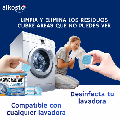 Paquete de 12 pastillas que Limpian Desinfectan, lavan y dan mantenimiento a tu Lavadora(Incluye 12 unidades) - Alkosto Honduras