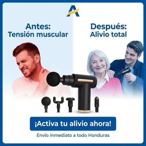 PowerRelax 6 - in - 1 – Pistola de Masaje Muscular Portátil - Inversiones Alkosto