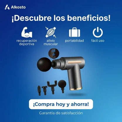 PowerRelax 6 - in - 1 – Pistola de Masaje Muscular Portátil - Inversiones Alkosto