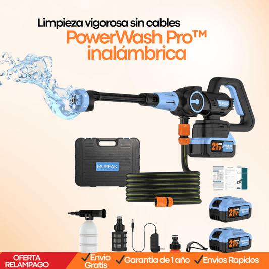 PowerWash Pro™ – Hidrolavadora Inalámbrica | Limpieza Total Sin Cables - Tiendu Honduras