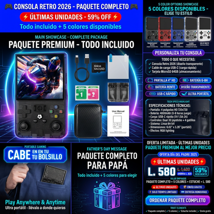 RetroPlay – Consola Retro Portátil con +15,000 Juegos - Inversiones Alkosto