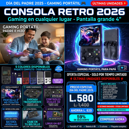 RetroPlay – Consola Retro Portátil con +15,000 Juegos - Inversiones Alkosto